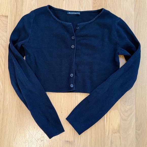 Brandy Melville Black Cropped Cardigan (Missing Buttons) - Picture 2 of 6